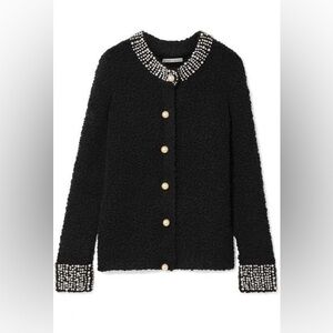 Alice+Olivia embellished sweater with pearl buttons